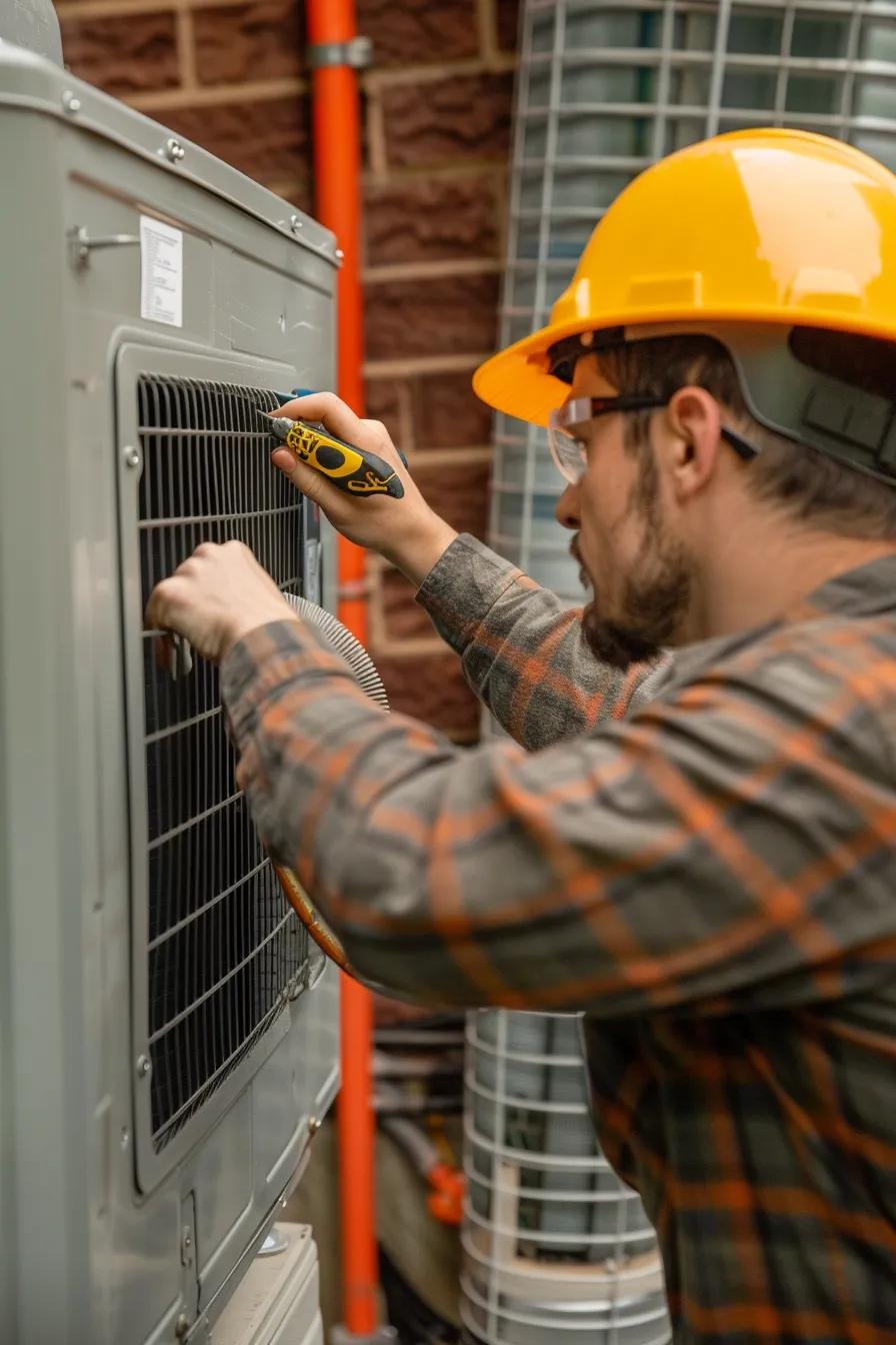 HVAC Blog 2 Technician checking a heat pump unit