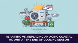 Repairing vs. Replacing an Aging Coastal AC Unit at the End of Cooling Season — featured image